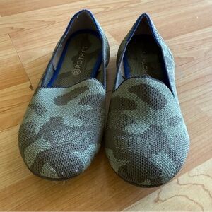 Rothy's Kids Camouflage Moccasins with Blue Trim